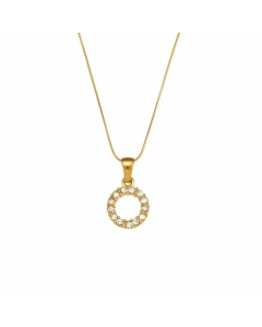 Lady Plating Stainless Steel Necklaces Letter With Zircon Stainless Steel Necklace 