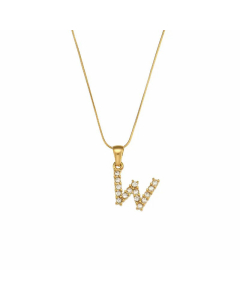 Lady Plating Stainless Steel Necklaces Letter With Zircon Stainless Steel Necklace 