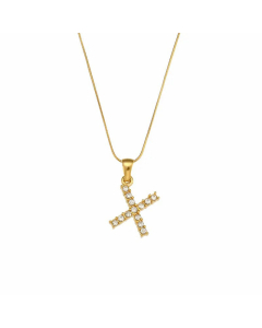 Lady Plating Stainless Steel Necklaces Letter With Zircon Stainless Steel Necklace 