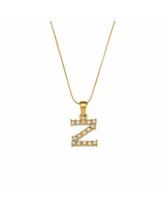 Lady Plating Stainless Steel Necklaces Letter With Zircon Stainless Steel Necklace 