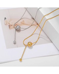 Retro Ball Stainless Steel Pendant Necklace Plating Stainless Steel Necklaces