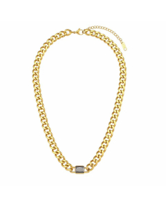 Fashion Plating Zircon Stainless Steel Necklaces Square Stainless Steel Necklace