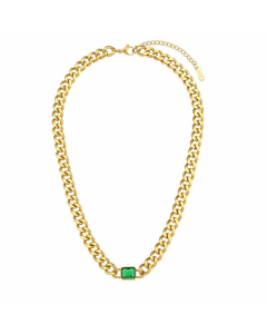 Fashion Plating Zircon Stainless Steel Necklaces Square Stainless Steel Necklace