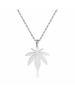Retro Plating Stainless Steel Necklaces Maple Leaf Titanium Steel Pendant Necklace 