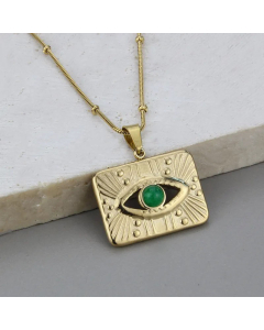 Simple Style Eye Hollow Out Stainless Steel Necklaces Earrings Necklace Titanium Steel