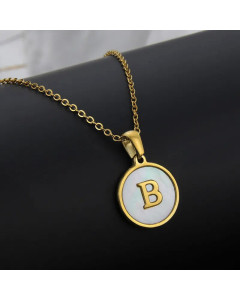 Simple Style Plating Stainless Steel Round Letter Titanium Steel Necklace 