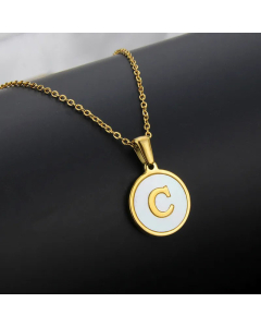 Simple Style Plating Stainless Steel Round Letter Titanium Steel Necklace 