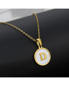 Simple Style Plating Stainless Steel Round Letter Titanium Steel Necklace 