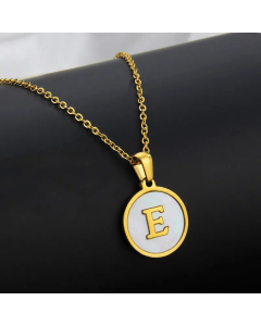 Simple Style Plating Stainless Steel Round Letter Titanium Steel Necklace 
