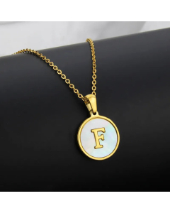Simple Style Plating Stainless Steel Round Letter Titanium Steel Necklace 