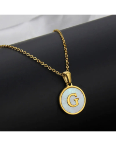 Simple Style Plating Stainless Steel Round Letter Titanium Steel Necklace 
