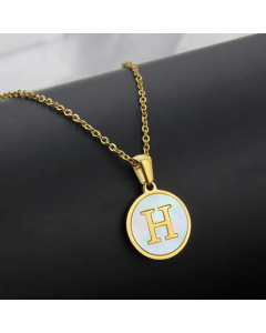 Simple Style Plating Stainless Steel Round Letter Titanium Steel Necklace 