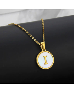 Simple Style Plating Stainless Steel Round Letter Titanium Steel Necklace 
