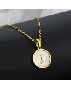 Simple Style Plating Stainless Steel Round Letter Titanium Steel Necklace 
