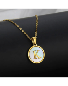 Simple Style Plating Stainless Steel Round Letter Titanium Steel Necklace 