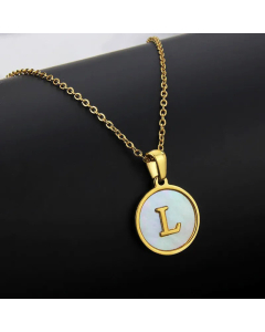 Simple Style Plating Stainless Steel Round Letter Titanium Steel Necklace 