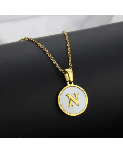 Simple Style Plating Stainless Steel Round Letter Titanium Steel Necklace 
