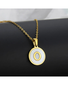 Simple Style Plating Stainless Steel Round Letter Titanium Steel Necklace 