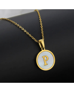 Simple Style Plating Stainless Steel Round Letter Titanium Steel Necklace 