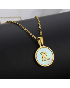 Simple Style Plating Stainless Steel Round Letter Titanium Steel Necklace 