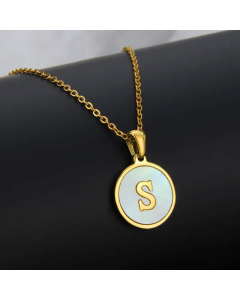 Simple Style Plating Stainless Steel Round Letter Titanium Steel Necklace 