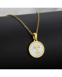 Simple Style Plating Stainless Steel Round Letter Titanium Steel Necklace 