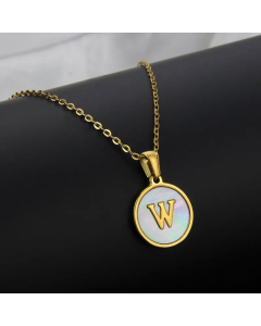 Simple Style Plating Stainless Steel Round Letter Titanium Steel Necklace 
