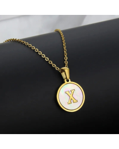 Simple Style Plating Stainless Steel Round Letter Titanium Steel Necklace 
