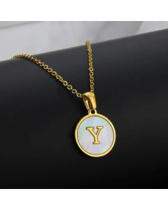 Simple Style Plating Stainless Steel Round Letter Titanium Steel Necklace 