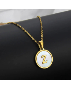 Simple Style Plating Stainless Steel Round Letter Titanium Steel Necklace 