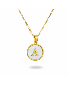 Simple Style Plating Stainless Steel Round Letter Titanium Steel Necklace 