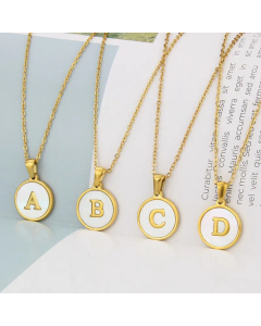 Simple Style Plating Stainless Steel Round Letter Titanium Steel Necklace 