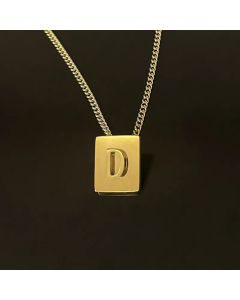 Retro Plating Stainless Steel Necklaces 26 Letter Stainless Steel Necklace 