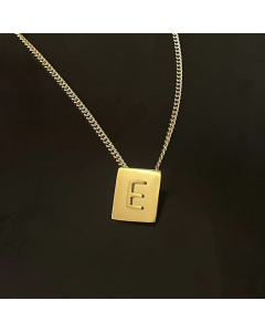 Retro Plating Stainless Steel Necklaces 26 Letter Stainless Steel Necklace 