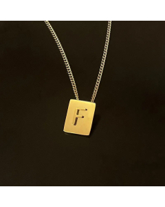 Retro Plating Stainless Steel Necklaces 26 Letter Stainless Steel Necklace 