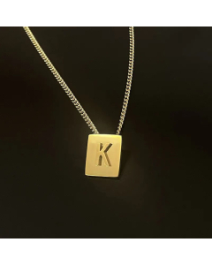 Retro Plating Stainless Steel Necklaces 26 Letter Stainless Steel Necklace 