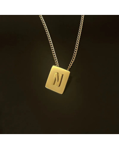 Retro Plating Stainless Steel Necklaces 26 Letter Stainless Steel Necklace 