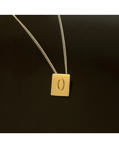 Retro Plating Stainless Steel Necklaces 26 Letter Stainless Steel Necklace 