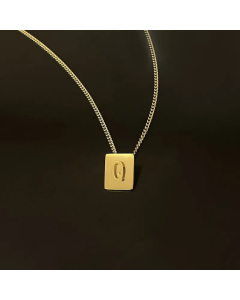Retro Plating Stainless Steel Necklaces 26 Letter Stainless Steel Necklace 
