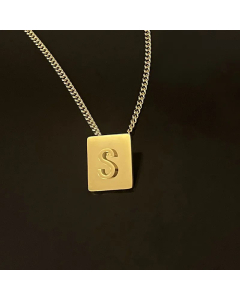 Retro Plating Stainless Steel Necklaces 26 Letter Stainless Steel Necklace 