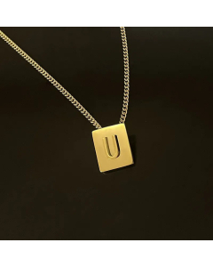 Retro Plating Stainless Steel Necklaces 26 Letter Stainless Steel Necklace 