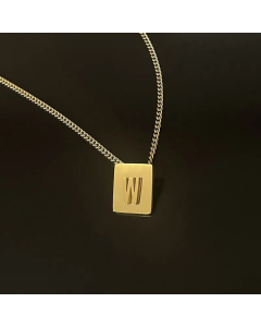 Retro Plating Stainless Steel Necklaces 26 Letter Stainless Steel Necklace 