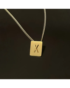 Retro Plating Stainless Steel Necklaces 26 Letter Stainless Steel Necklace 