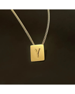 Retro Plating Stainless Steel Necklaces 26 Letter Stainless Steel Necklace 