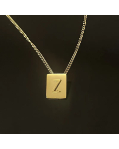 Retro Plating Stainless Steel Necklaces 26 Letter Stainless Steel Necklace 
