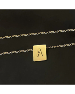 Retro Plating Stainless Steel Necklaces 26 Letter Stainless Steel Necklace 