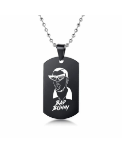 Cute Plating Titanium Steel Stainless Steel Necklaces Rabbit Stainless Steel Necklace-Black-01