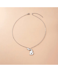 Simple Style Plating Stainless Steel Necklaces Map Stainless Steel Necklace 