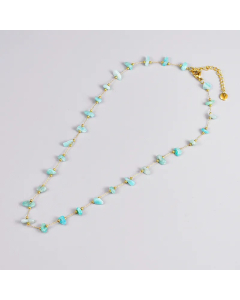 Fashion Station Chain Artificial Stone Titanium Steel Necklace Plating Stainless Steel Necklaces
