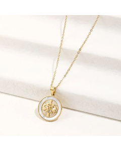 Fashion Inlaid Shell Shell Stainless Steel Necklaces Tree Stainless Steel Necklace 